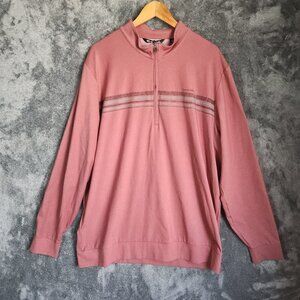 NWT Travis Mathew Wine Red In the Lineup Long Sleeve 1/4 Zip Pullover Mens XXL